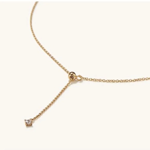 14K Vermeil Mejuri Lariat Slider Necklace - Picture 1 of 4